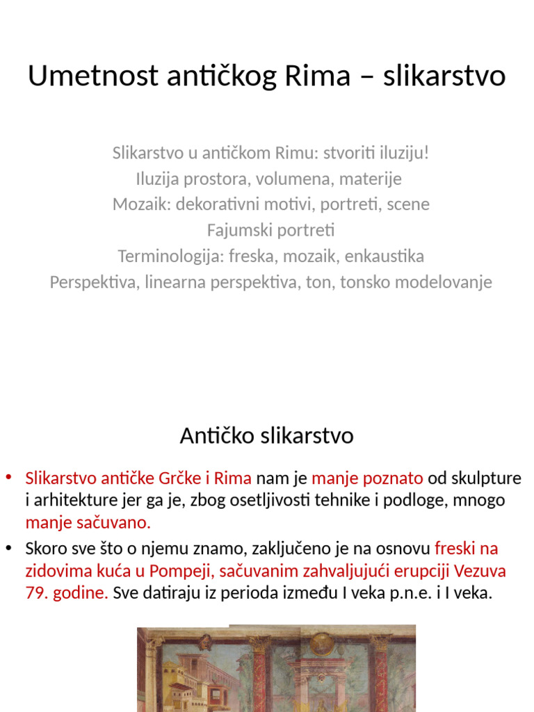 2 2 3 Antičko Rimsko Slikarstvo | PDF