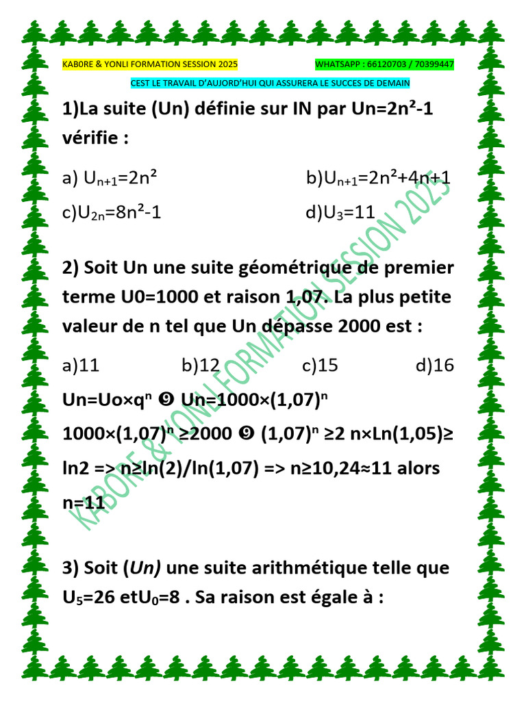 Examen de mathématiques et culture générale | PDF | Nombre complexe ...