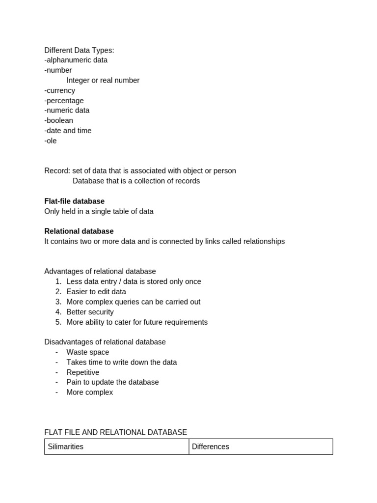 S4 ict theory data type and databases review pdf relational