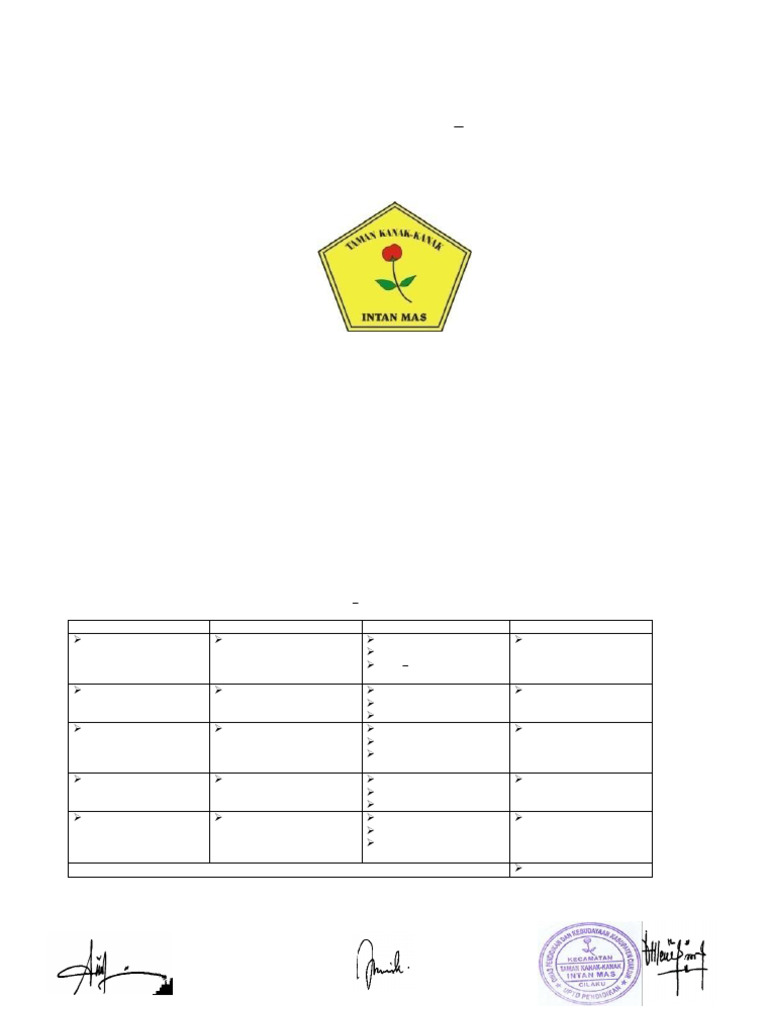 Program Semester TK Intan Mas 2020/2021 | PDF