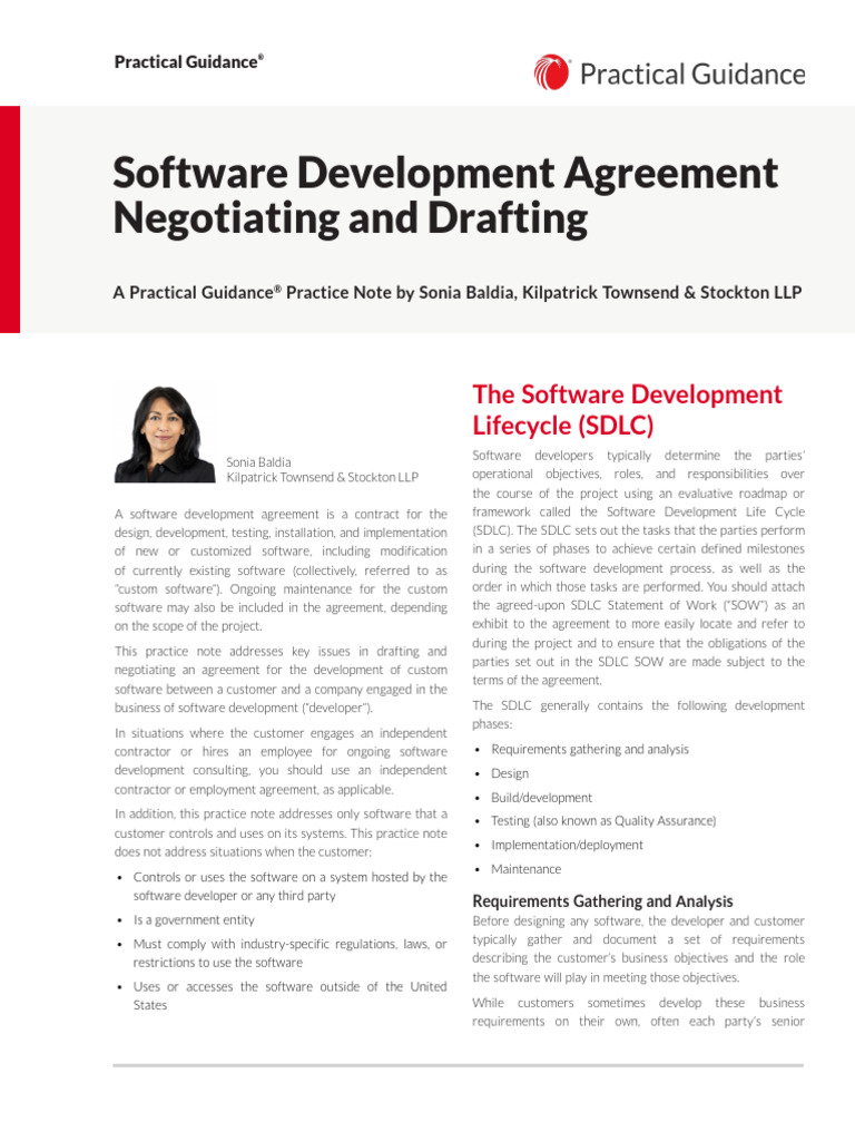1software Development Agreement Drafting and Negotiating | PDF ...
