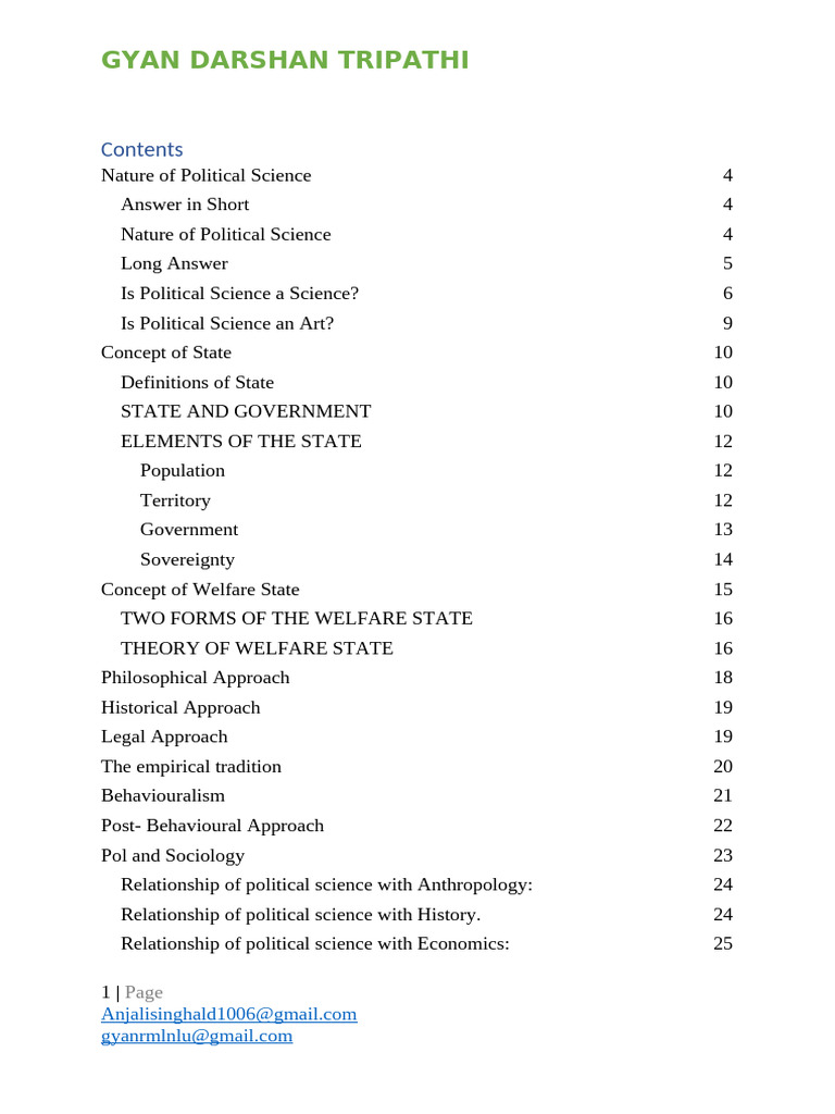 pol science complete notes | PDF | Science | Political Science