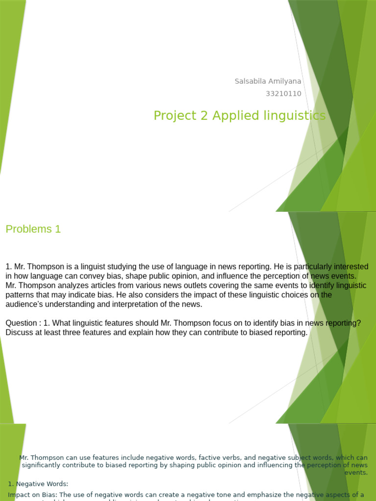 Project 2 Applied Linguistics | PDF | Bias | Linguistics