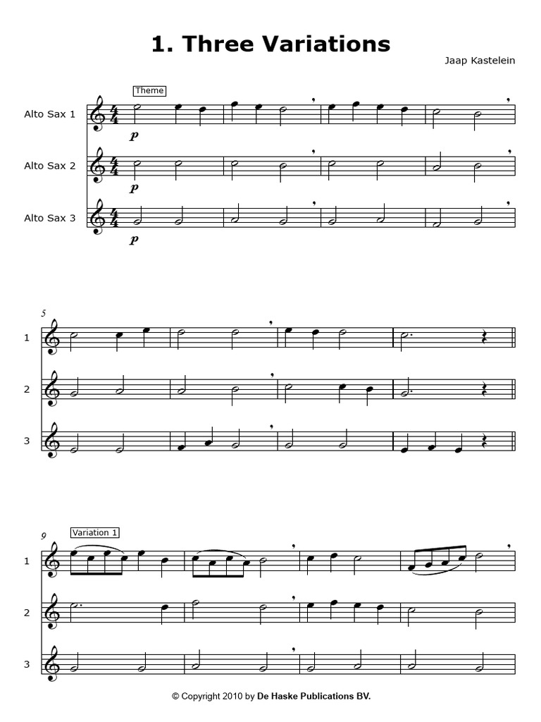 Three Variations - Score | PDF
