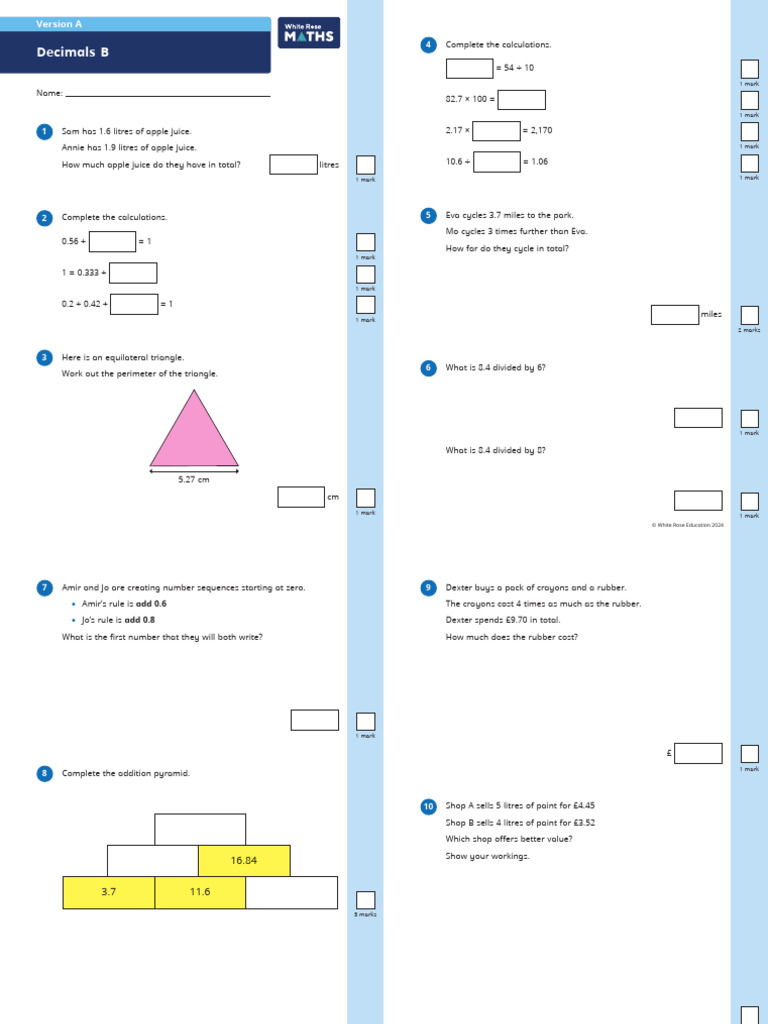 Apple Juice and Math Problems Worksheet | PDF | Elementary Mathematics ...