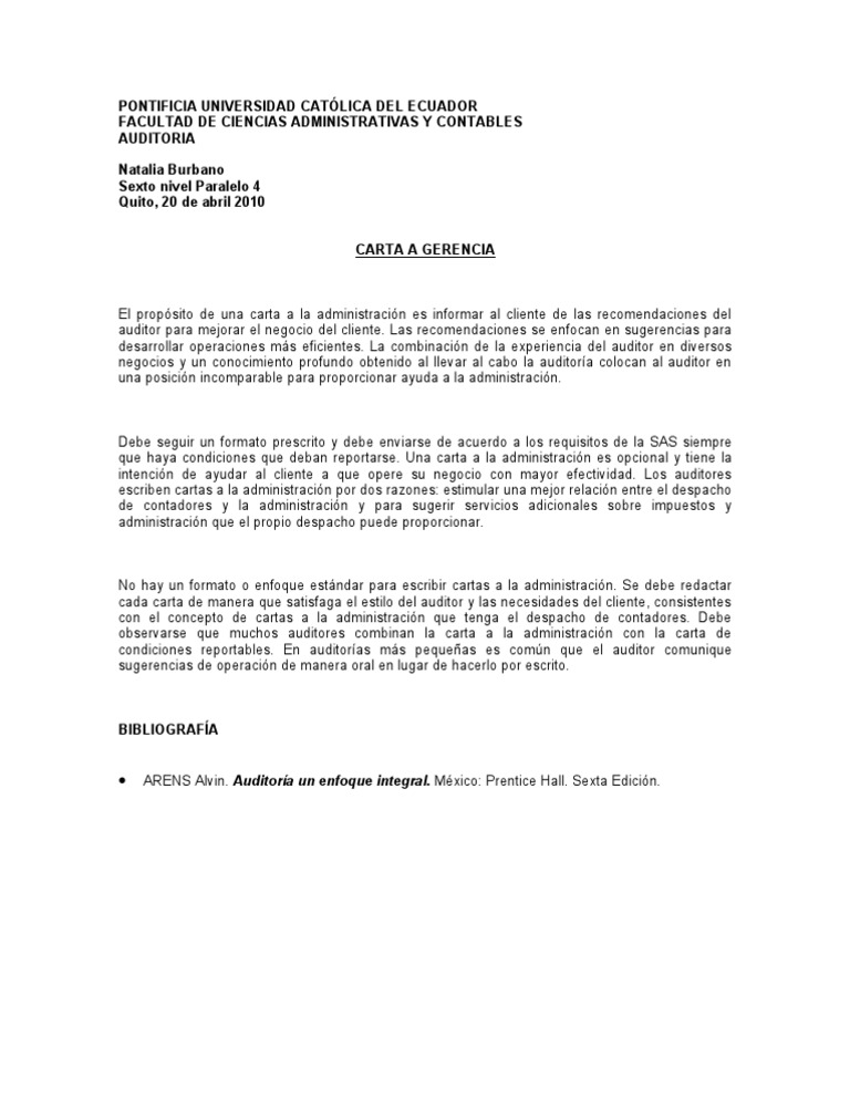 Carta A Gerencia | PDF