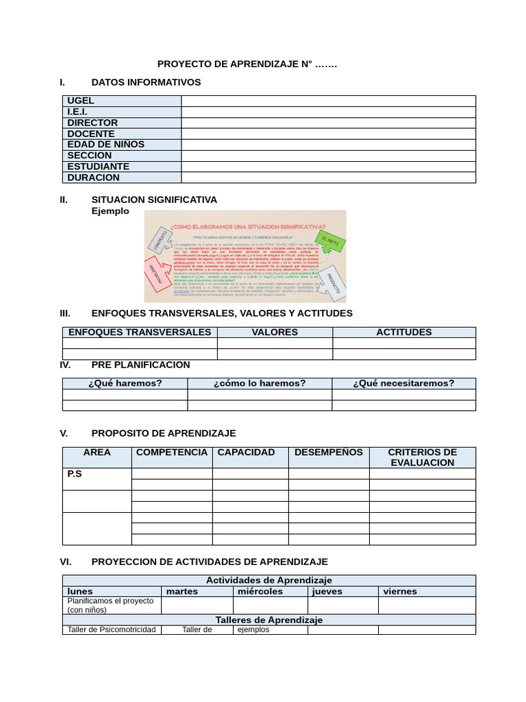 Modelo de Proyecto de Aprendizaje | PDF | Evaluación | Aprendizaje