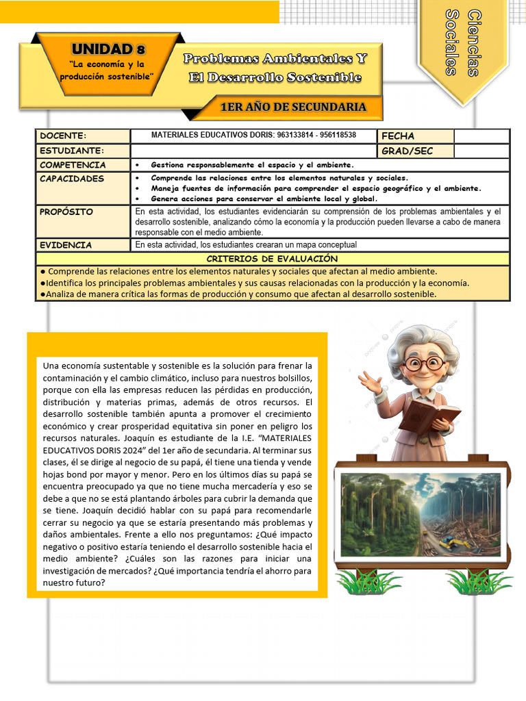 Ficha de Actividad CCSS 1° - Semana 1 | PDF | Entorno natural ...