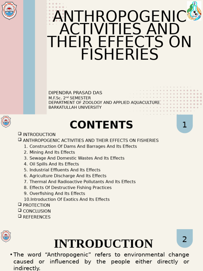 Impacts of Anthropogenic Activities on Fisheries | PDF | Human Impact ...