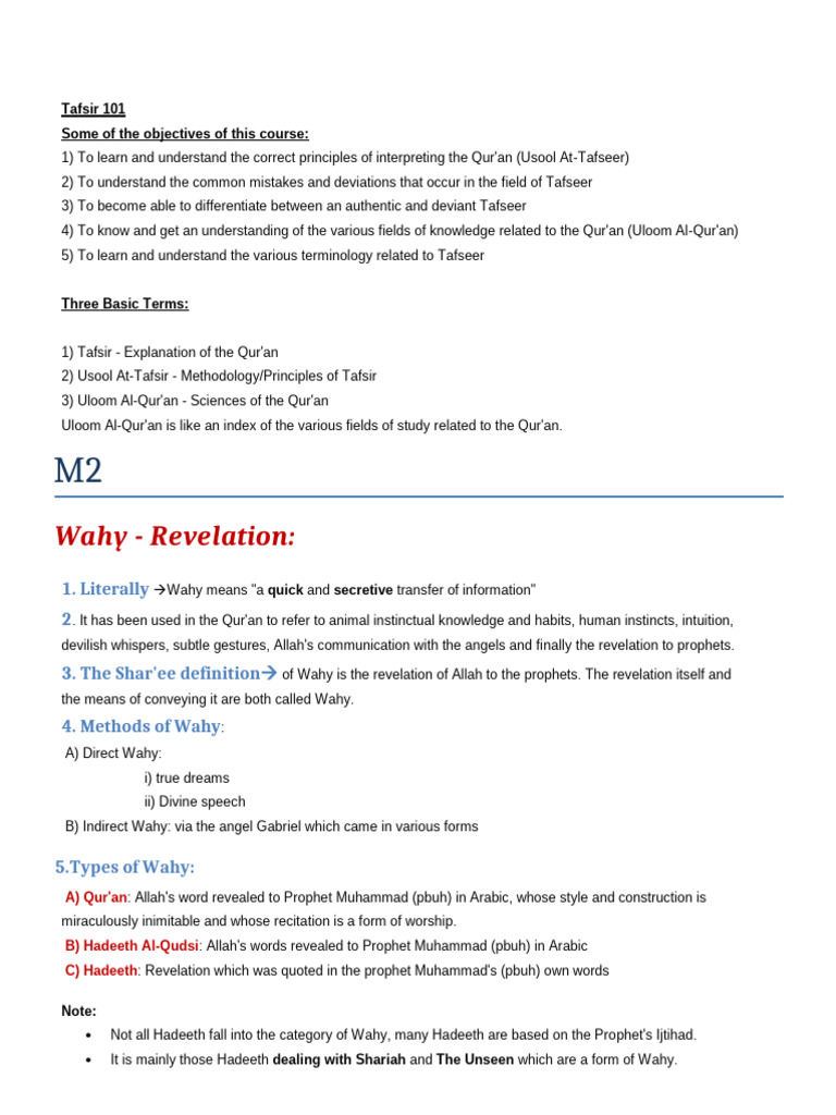 Editted Midterm Revision Notes | PDF | Quran | Islam