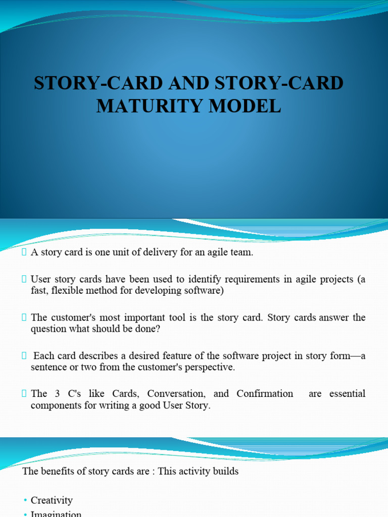 Story Card Maturity Model in Agile | PDF