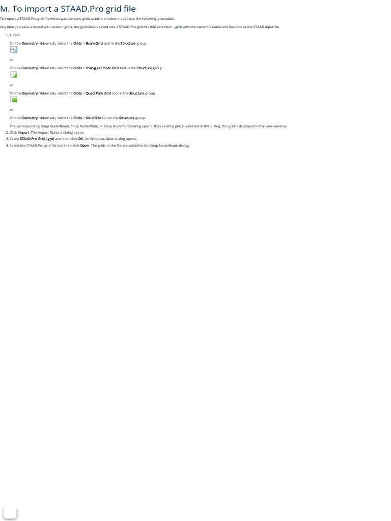 Importing STAAD.Pro Grid Files | PDF