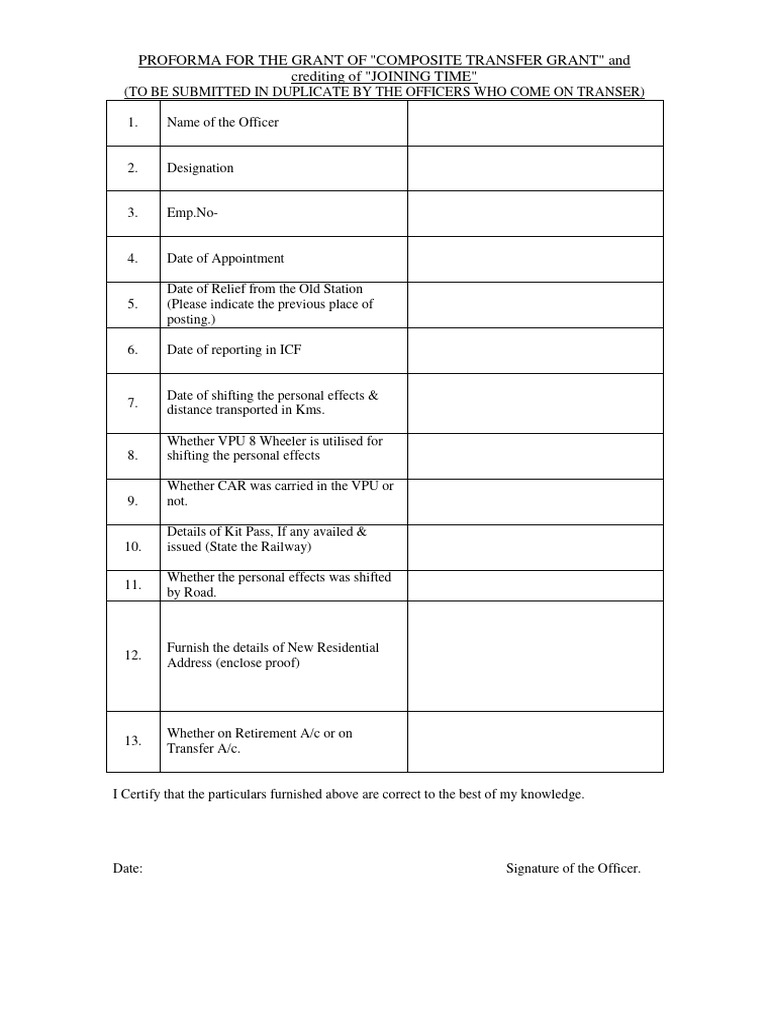 Composite Transfer Grant Application Form | PDF