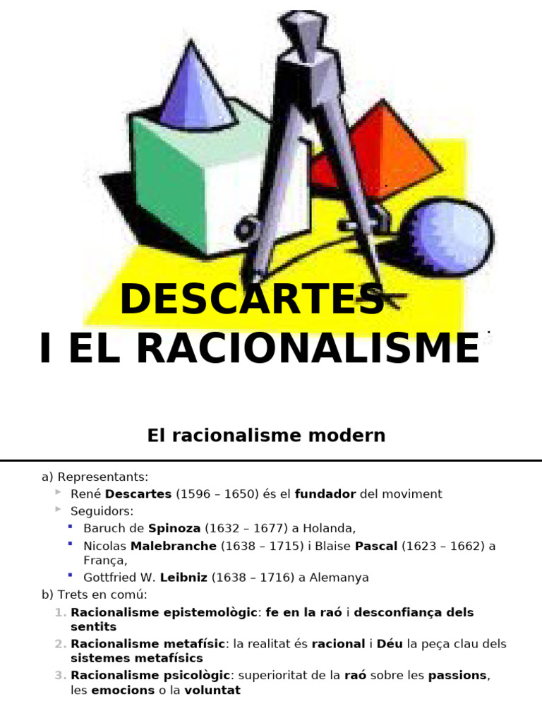 Descartes I El Racionalisme 15-16 | PDF