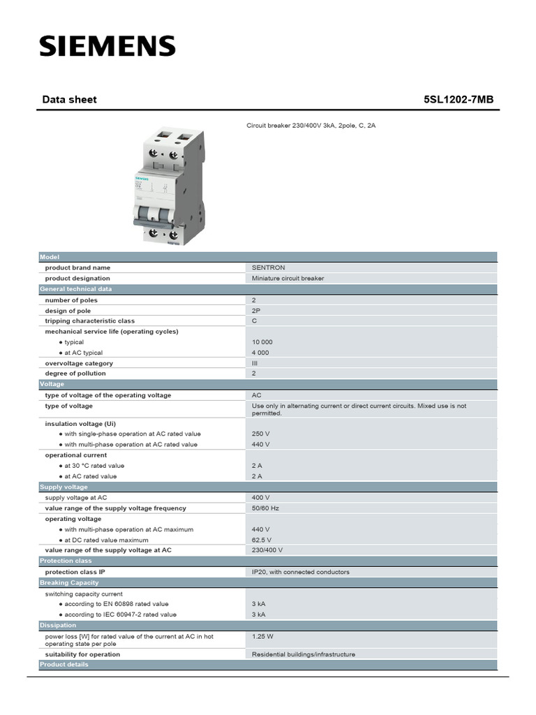 5SL12027MB Datasheet en | PDF | Alternating Current | Electrical ...