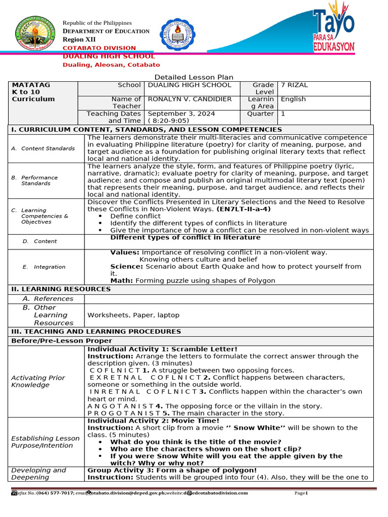 LP Q2 cot | PDF | Curriculum | Learning