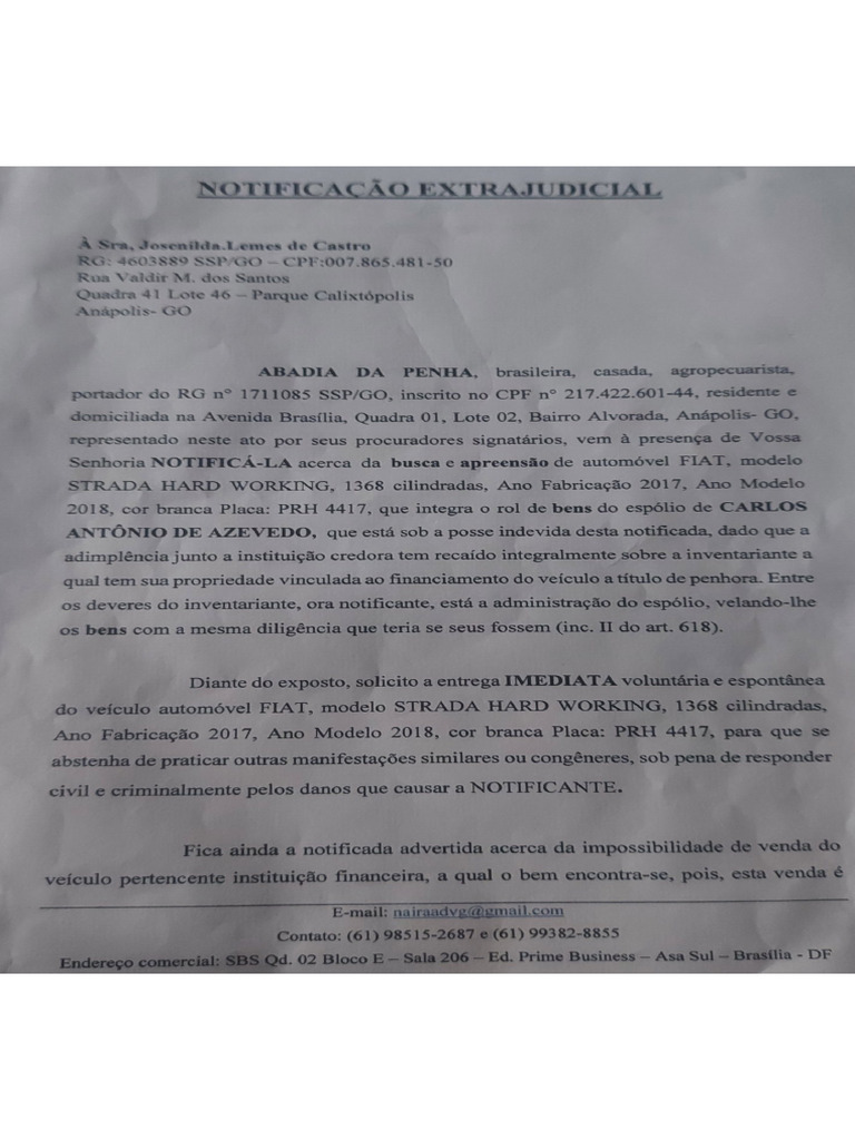Notificação Extrajudicial | PDF