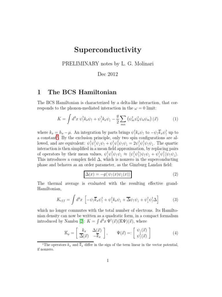 Understanding Superconductivity Basics | PDF | Eigenvalues And ...