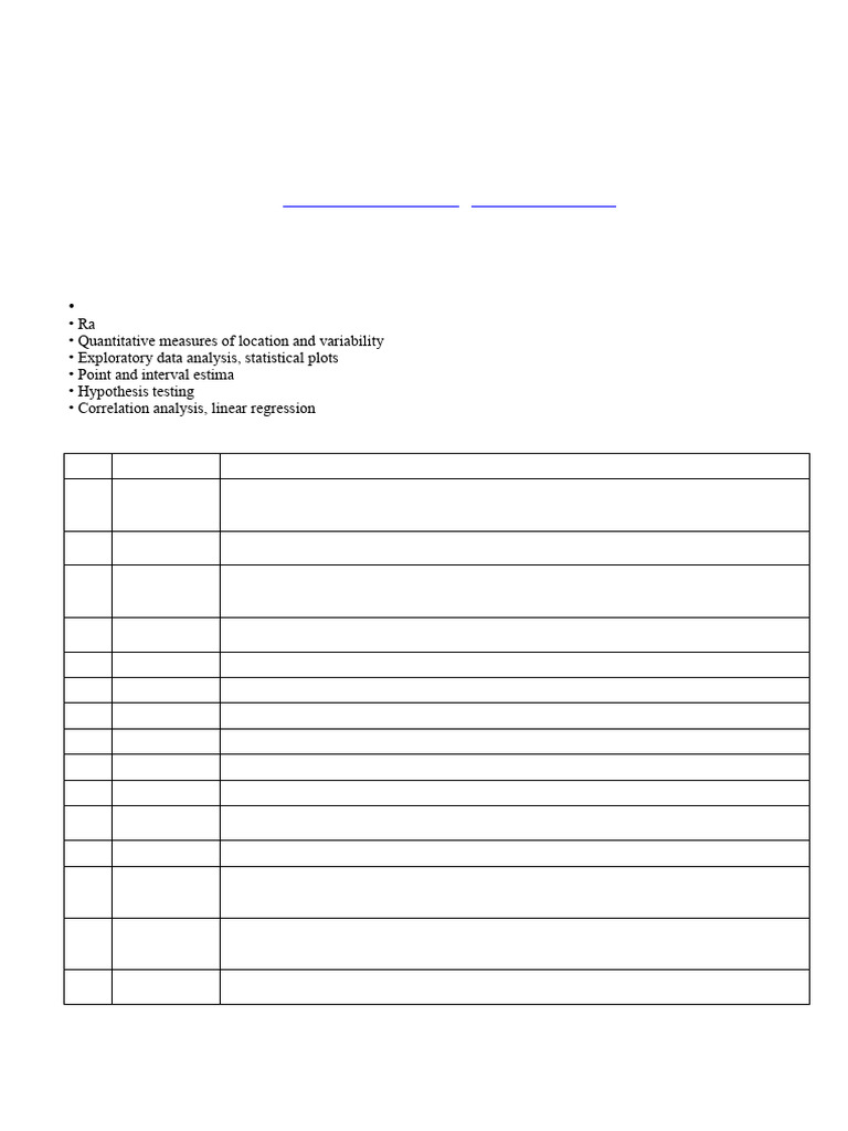 Probability And Statistics Syllabus 2024 25 Pdf Statistics