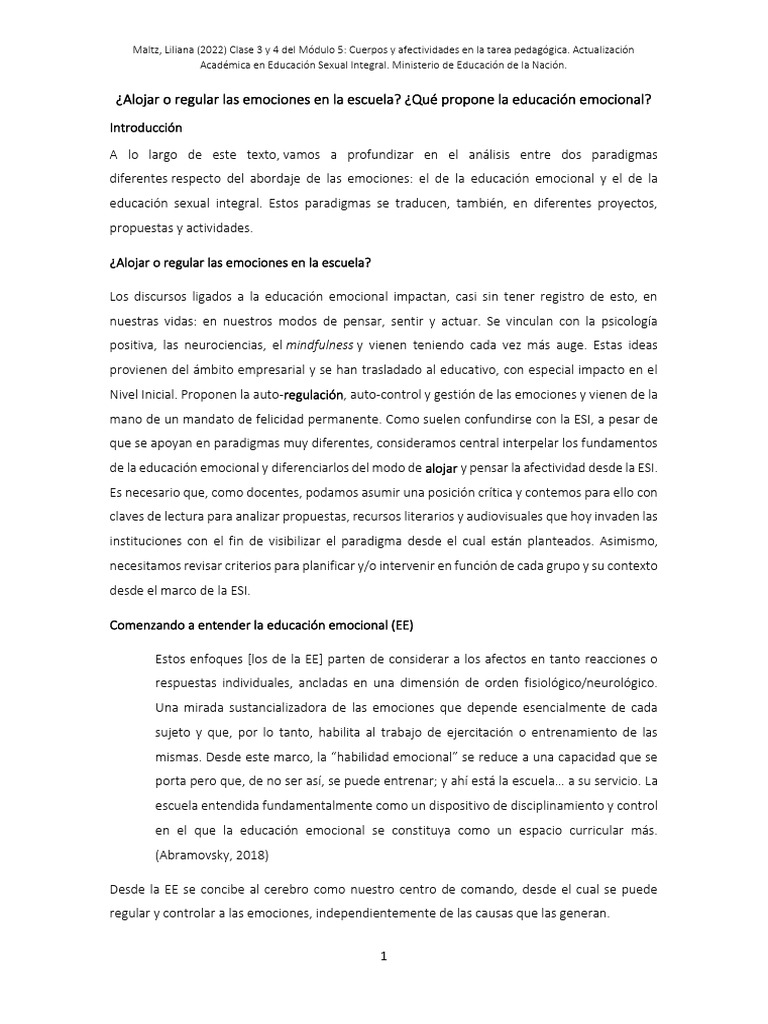 Educación emocional y su impacto en la escuela | PDF | Las emociones ...