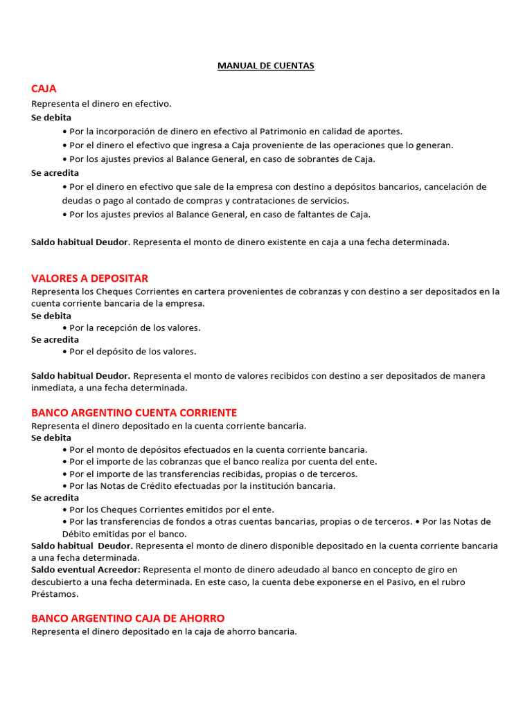Manual de Cuentas y Operaciones Financieras | PDF | Bancos | Pagos