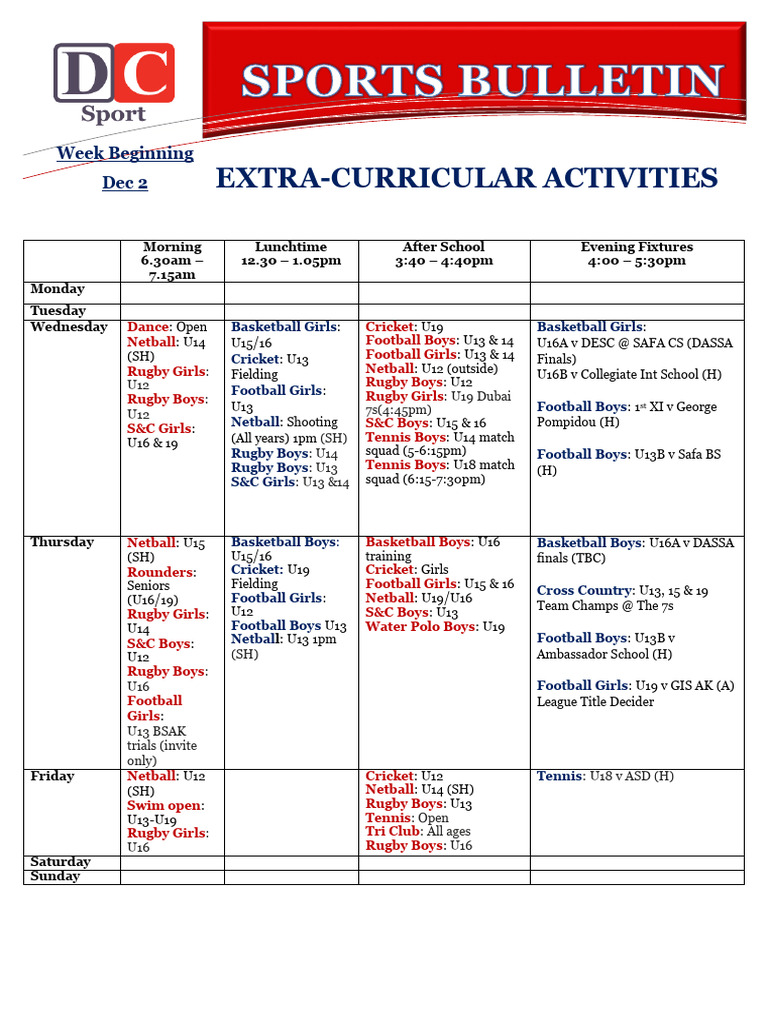 Dec 4 | PDF | Athletic Sports | Ball Games