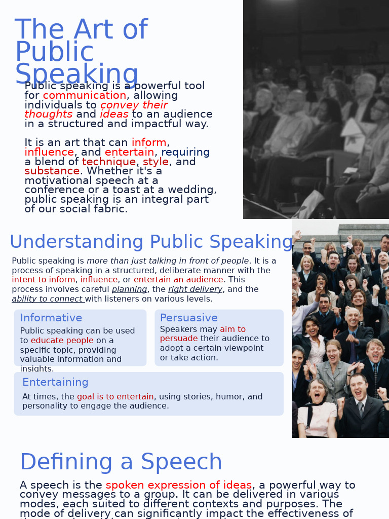Mastering Public Speaking Techniques | PDF | Public Speaking ...