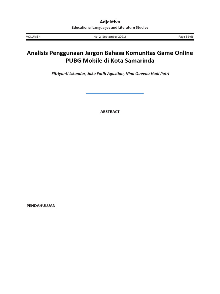 Jargon PUBG Mobile Samarinda | PDF