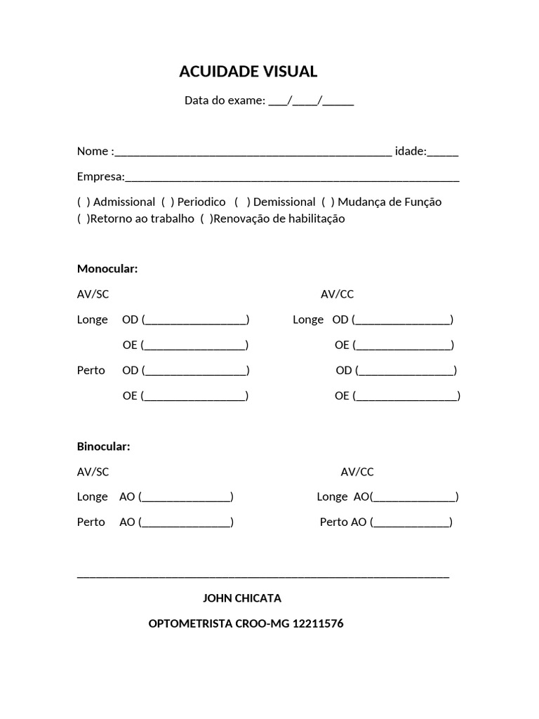 acuidade visual 2022 | PDF