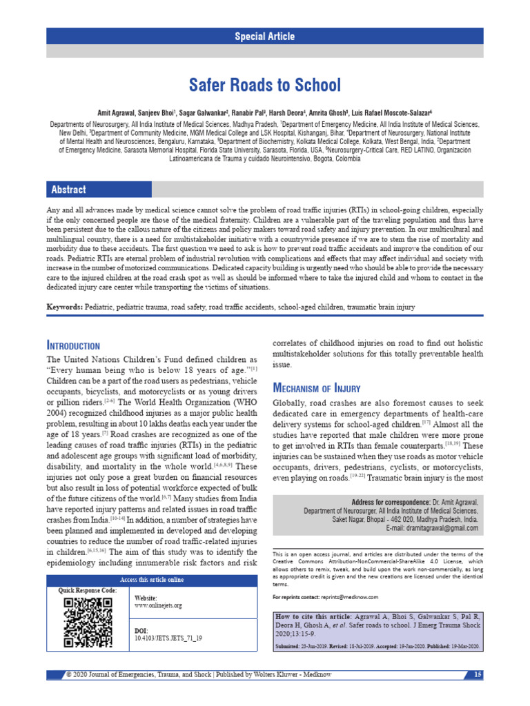 Childhood Road Traffic Injury Prevention | PDF | Traffic Collision ...