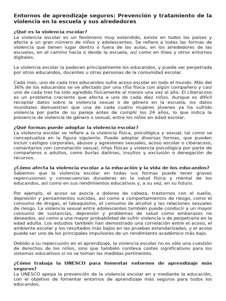 Prevención de la violencia escolar | PDF | Violencia | Acoso cibernético