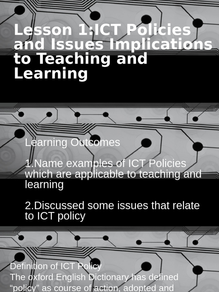ICT Policies and Issues in Education | PDF | Educational Technology ...