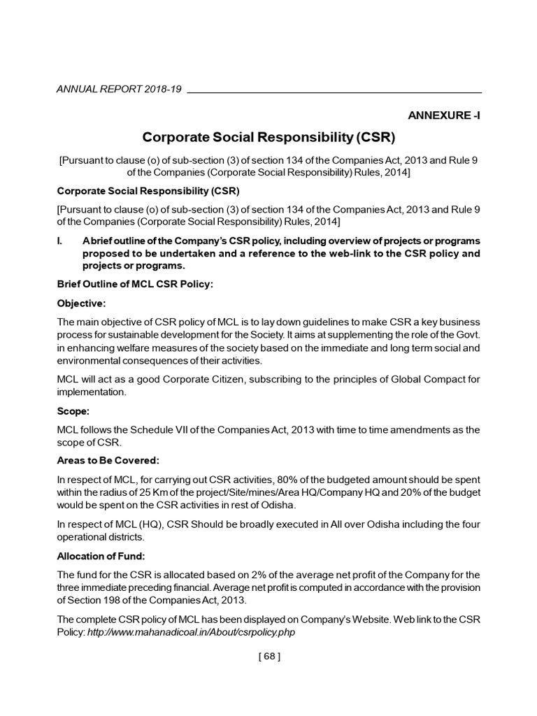 Annual Report 1819 | PDF | Corporate Social Responsibility | Economies