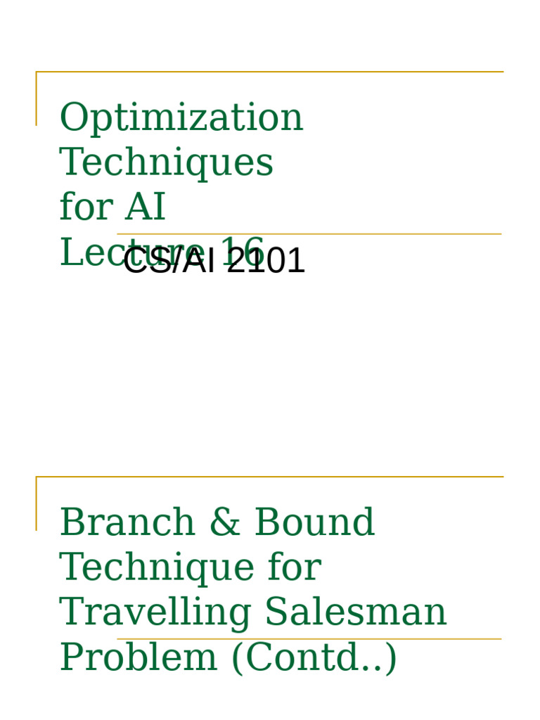 TSP Optimization Techniques Explained | PDF | Mathematical Optimization ...