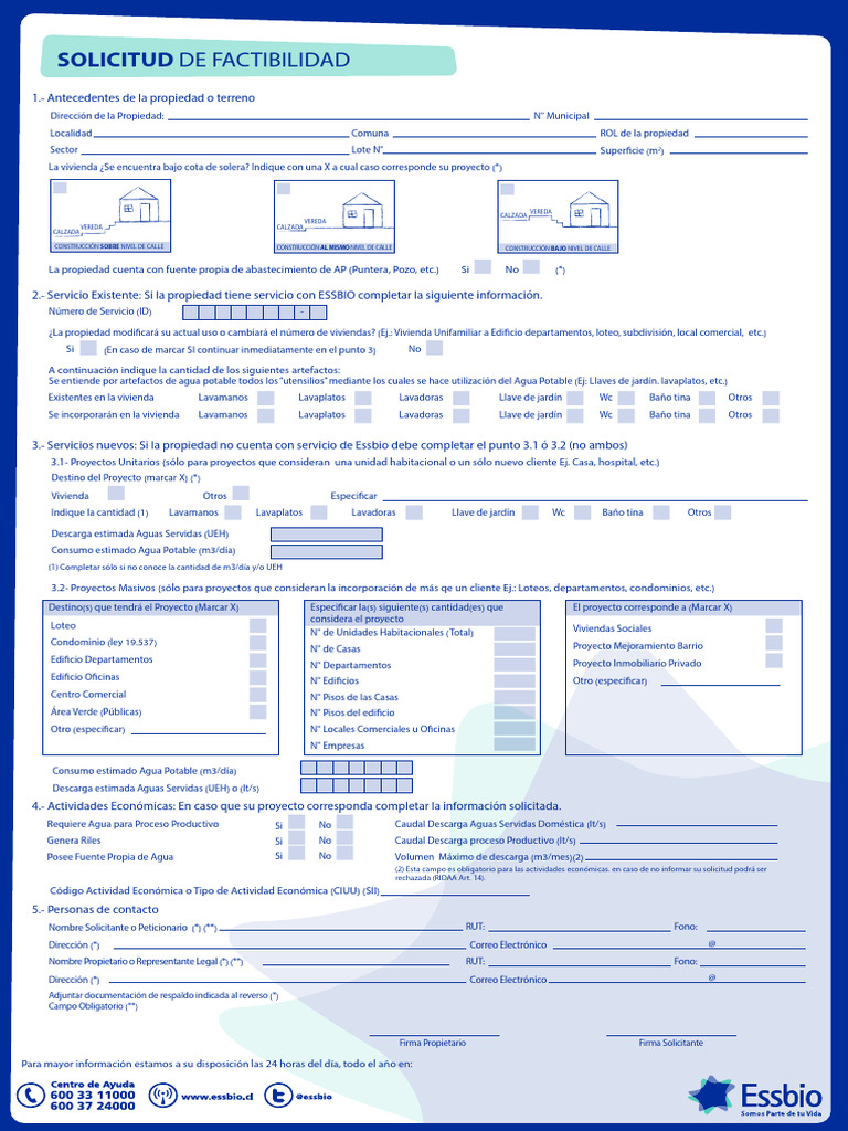 Solicitud de Factibilidad ESSBIO | PDF