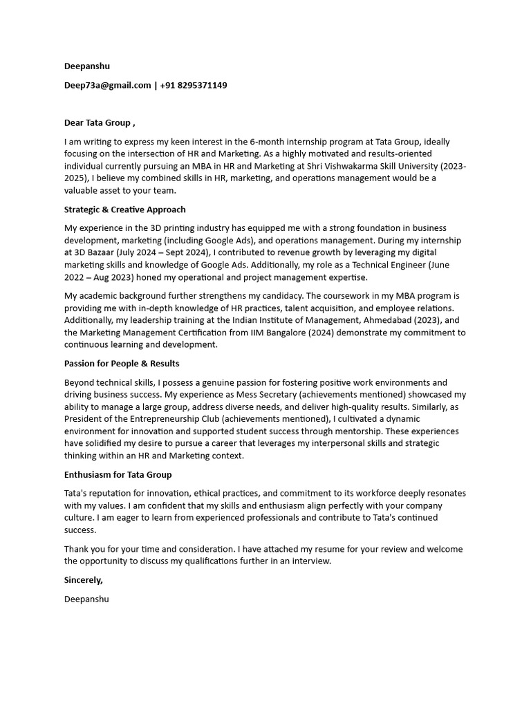 Cover Leeter PDF Learning Business