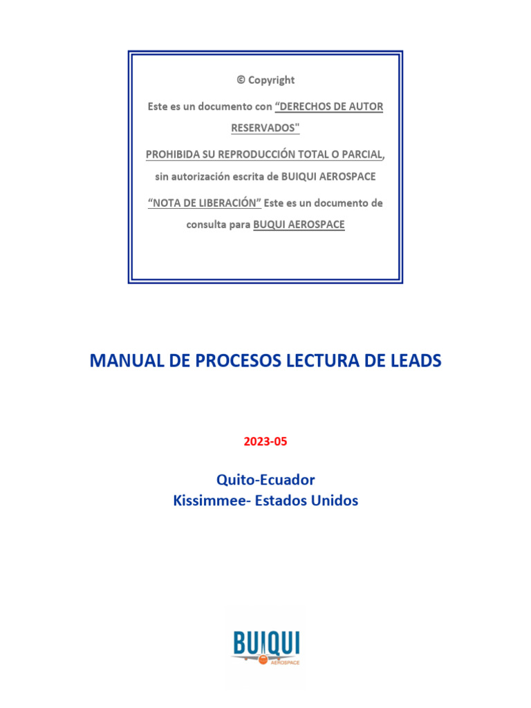 Manual de Procesos Lectura de Leads | PDF | Centro de llamadas | Color