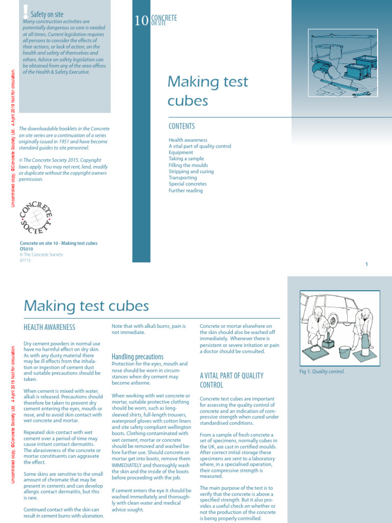 Concrete Cube Testing Guidelines | PDF | Concrete | Cement