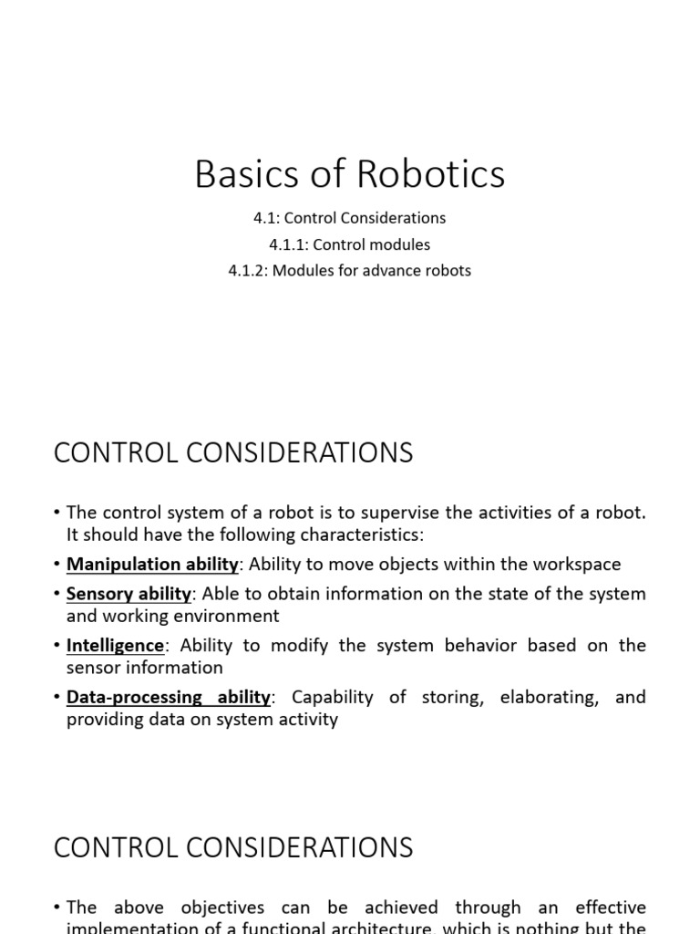 basics-of-robotics-l27 | PDF | Robot | Robotics