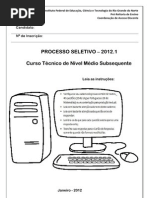 Prova_Tecnico Subsequente 2012.1