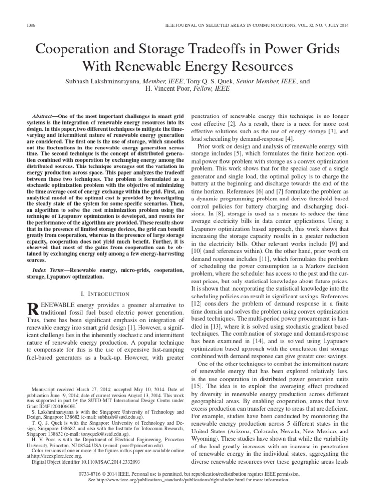 Tradeoffs in Renewable Energy Grids | PDF | Mathematical Optimization ...