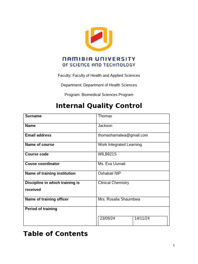 Internal Quality Control | PDF
