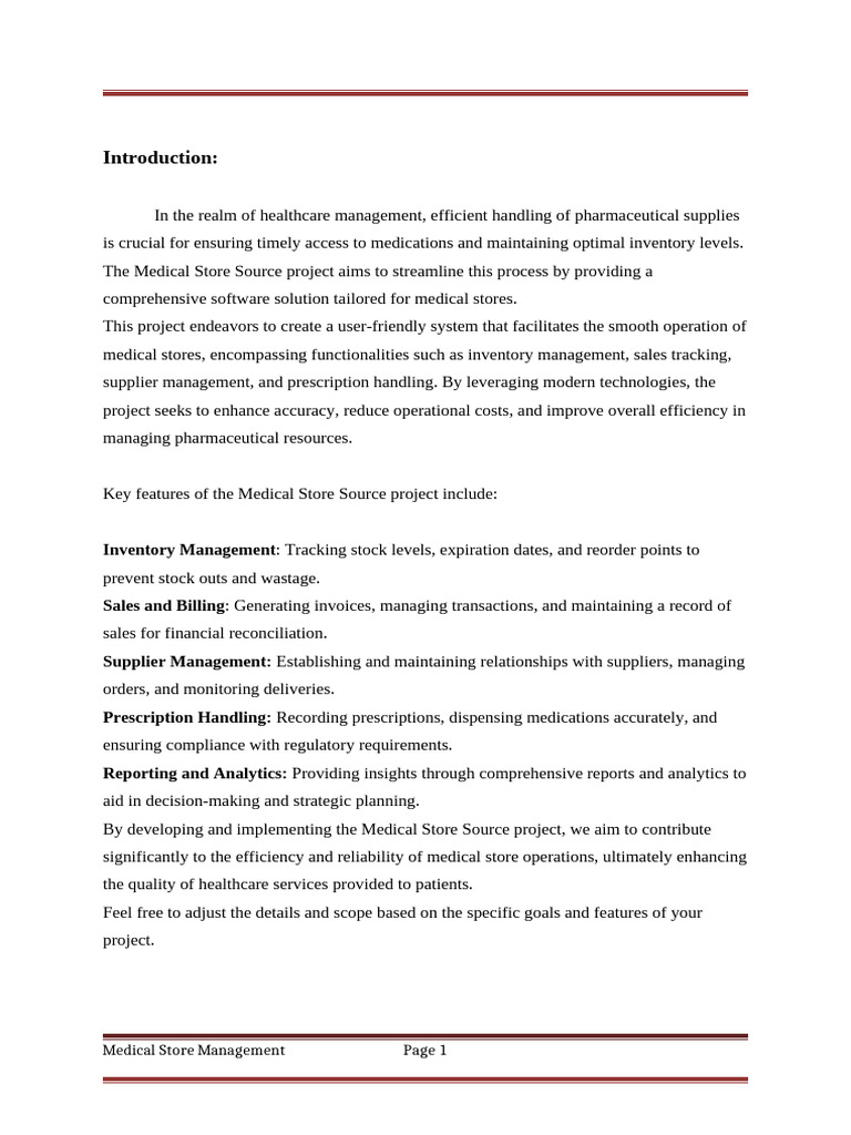 Medical Store Management Software Solution | PDF | Databases | Computer ...