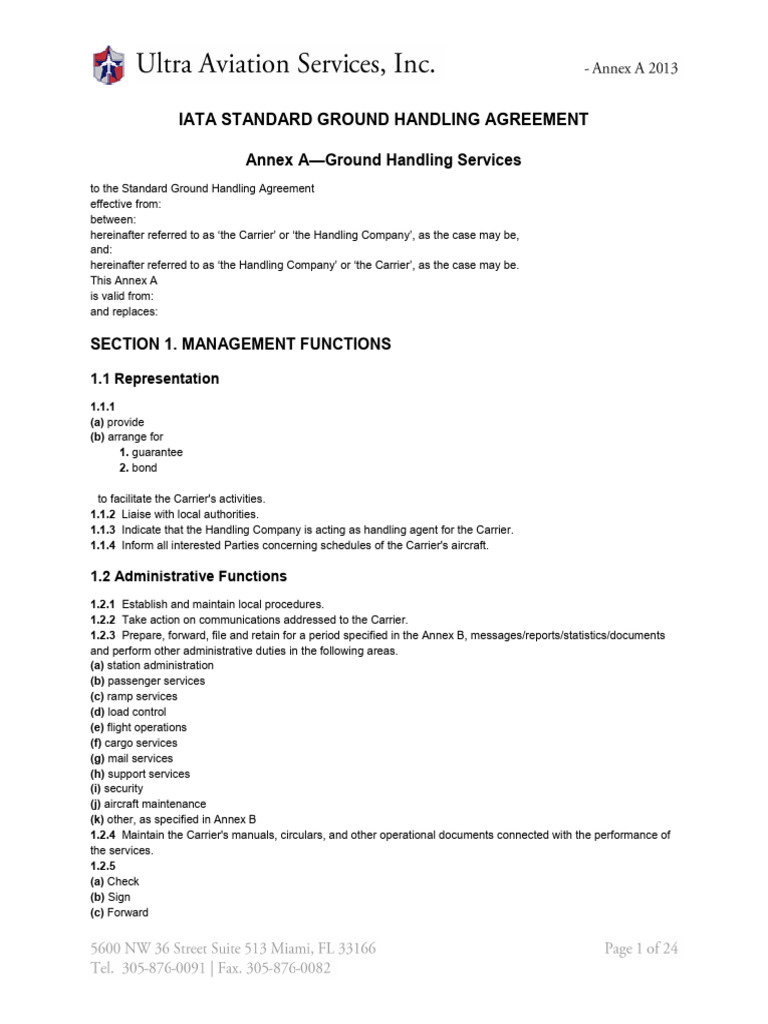 IATA Standard Ground Handling Agreement | PDF | Cargo | Airport
