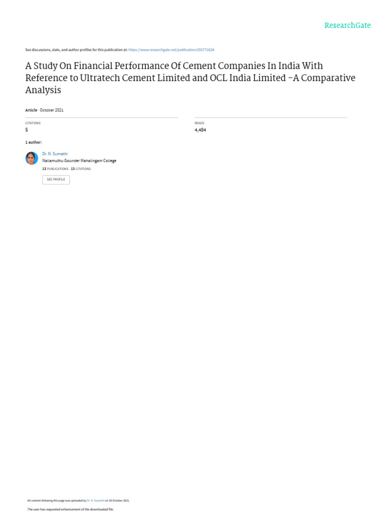 Financial Performance of Indian Cement Firms | PDF | Leverage (Finance ...