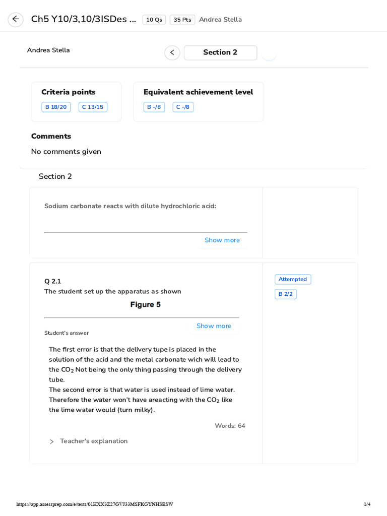 Section 2 B and C Test Chemistry Chapter 5 | PDF | Carbon Dioxide ...