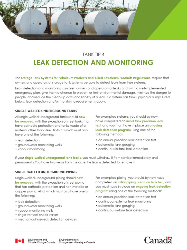 Leak Detection for Storage Tanks PDF Leak