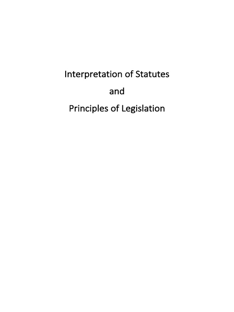 5 Sem - Interpretation of Statutes | PDF | Statutory Interpretation ...