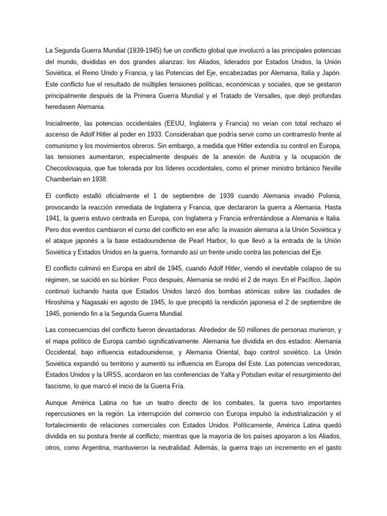 Impacto de la Segunda Guerra en América Latina | PDF | Alemania nazi ...