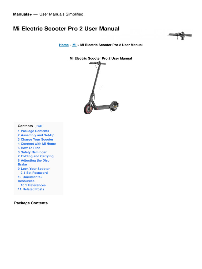 ENG Mi Electric Scooter Pro 2 Manual | PDF | Brake | Transport